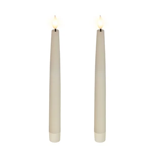 Realistic Wick Cream Dinner Candle Set