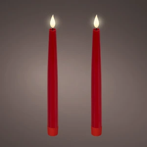 Realistic Wick Red Dinner Candle Set