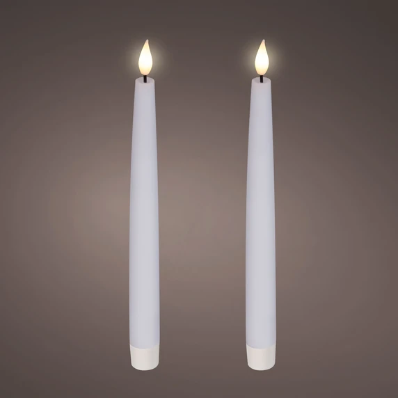 Realistic Wick White Dinner Candle Set