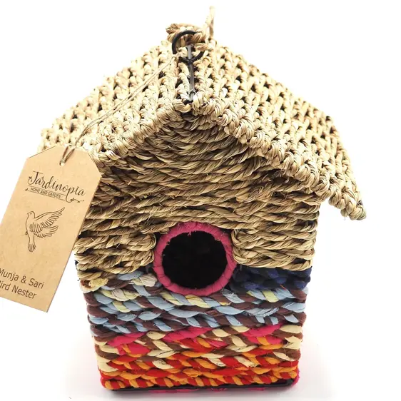 Reclaimed Fabric Box Bird House - image 2