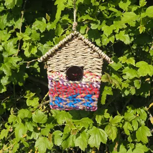 Reclaimed Fabric Box Bird House - image 1