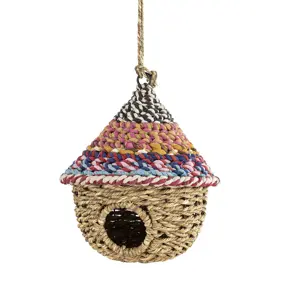 Reclaimed Fabric Cone Bird House