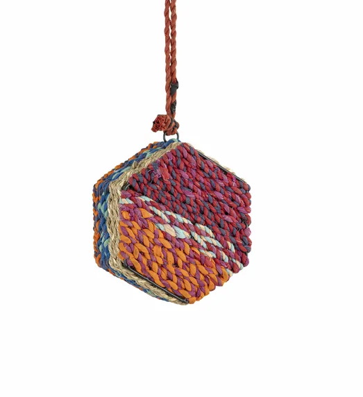 Reclaimed Fabric Hexagon Bee House - image 2