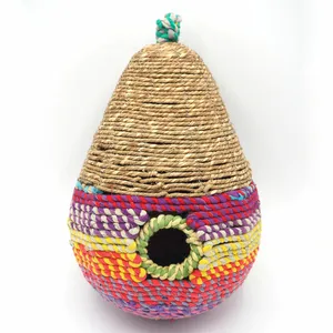 Reclaimed Fabric Pear Bird House - image 2