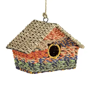 Reclaimed Fabric Squared Bird House - image 2