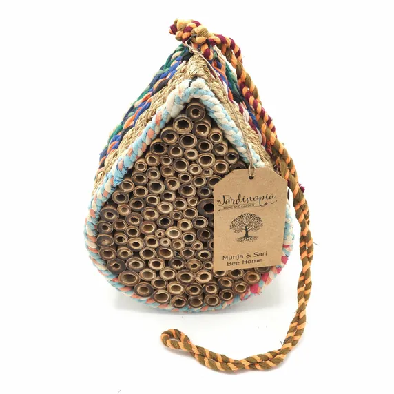 Reclaimed Fabric Teardrop Bee House - image 1