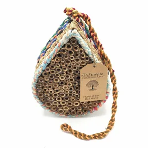 Reclaimed Fabric Teardrop Bee House - image 1
