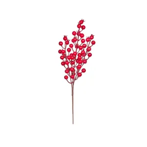 Red Berries Decorative Stem - 30cm