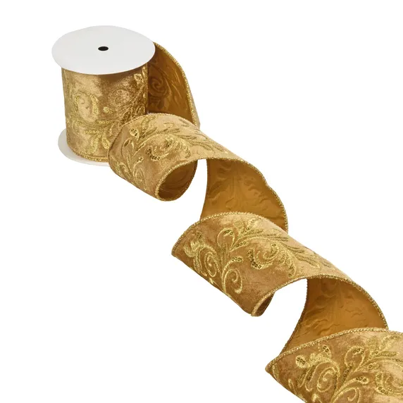 Regal Luxury Velvet Ribbon - Gold