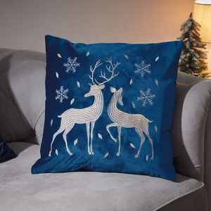 Reindeer Cushion - Sapphire
