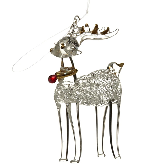 Reindeer Glass Hanging Decoration
