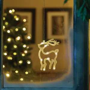 Reindeer Light Window Hanger - White