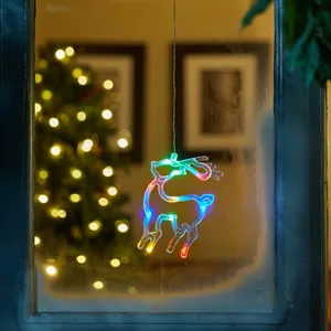 Reindeer Light Window Hanger -Multi-Coloured