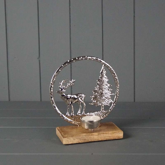 Reindeer Scene Tealight Holder