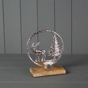 Reindeer Scene Tealight Holder