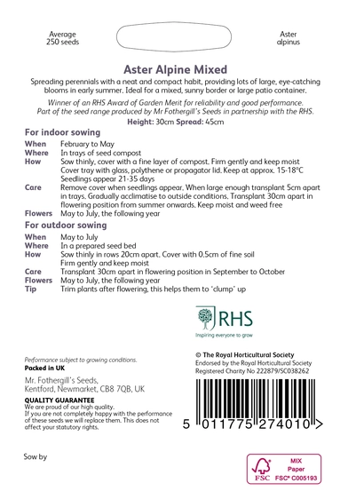 RHS Aster Alpine Mixed Seeds - image 2