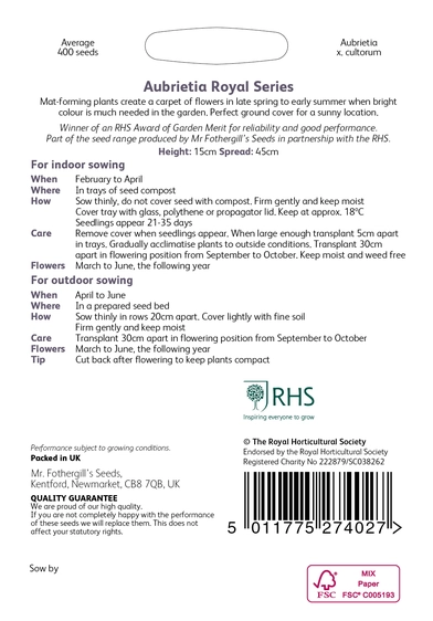 RHS Aubrieta Royal Series Seeds - image 2