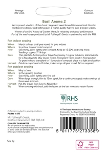 RHS Basil Aroma 2 Seeds - image 2