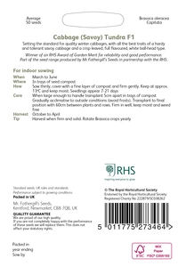 RHS Cabbage (Savoy) Tundra F1 Seeds - image 2