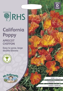 RHS California Poppy Apricot Chiffon Seeds - image 1