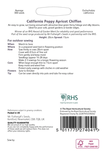 RHS California Poppy Apricot Chiffon Seeds - image 2