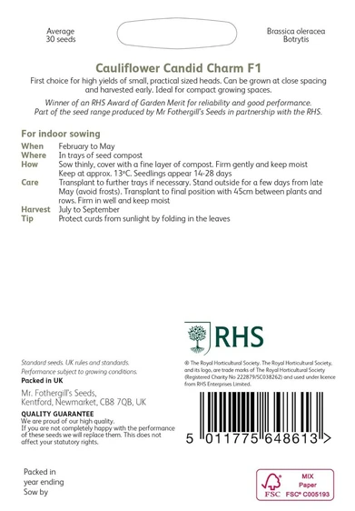 RHS Cauliflower Candid Charm F1 Seeds - image 2