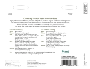 RHS Climbing French Bean Golden Gate Seeds - image 2
