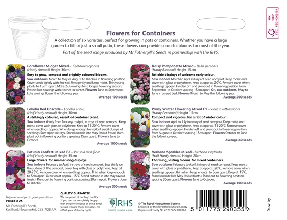 RHS Flowers For Containers Seed Collection - image 2