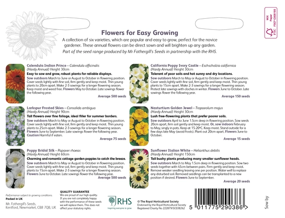RHS Flowers For Easy Growing Seed Collection - image 2