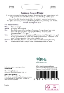 RHS Gazania Talent Mixed Seeds - image 2