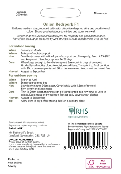 RHS Onion Redspark F1 Seeds - image 2
