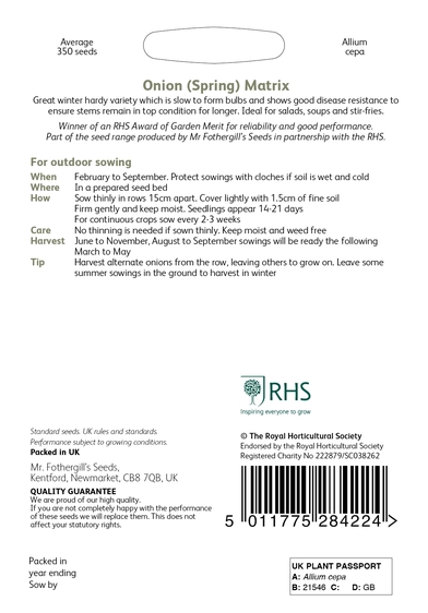 RHS Onion (Spring) Matrix Seeds - image 2