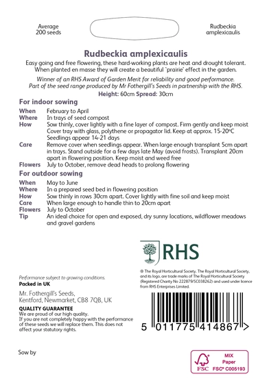 RHS Rudbeckia amplexicaulis Seeds - image 2