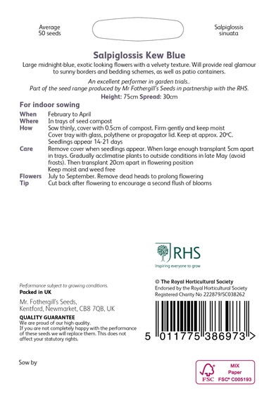 RHS Salpiglossis Kew Blue Seeds - image 2