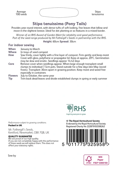 RHS Stipa tenuissima (Pony Tails) Seeds - image 2