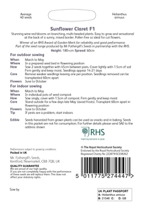 RHS Sunflower Claret F1 Seeds - image 2