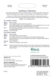 RHS Sunflower Valentine Seeds - image 2