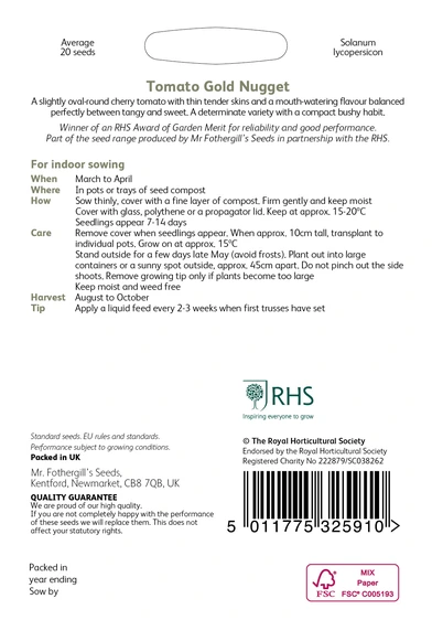 RHS Tomato Gold Nugget Seeds - image 2