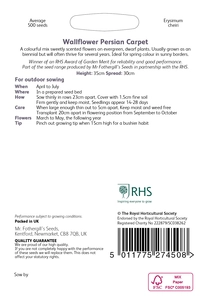 RHS Wallflower Persian Carpet Seeds - image 2