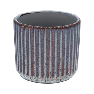 Ribbed Reactive Glaze Pot - Small