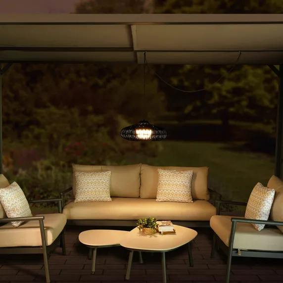 Rimini Noir Rattan Pendant Lamp - image 1