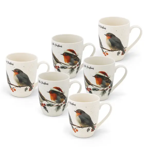 Robin Christmas Mugs Set - image 2