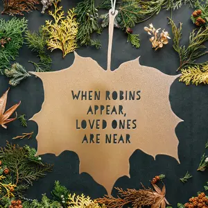 Robin Hanging Leaf Quote