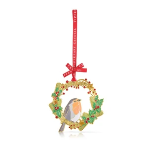 Robin On Wreath Hanging Decoration