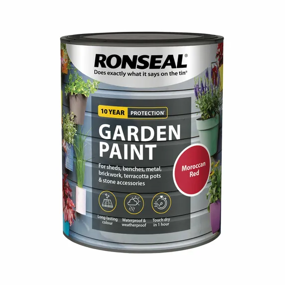 Ronseal Garden Paint - Moroccan Red 750ml - image 2