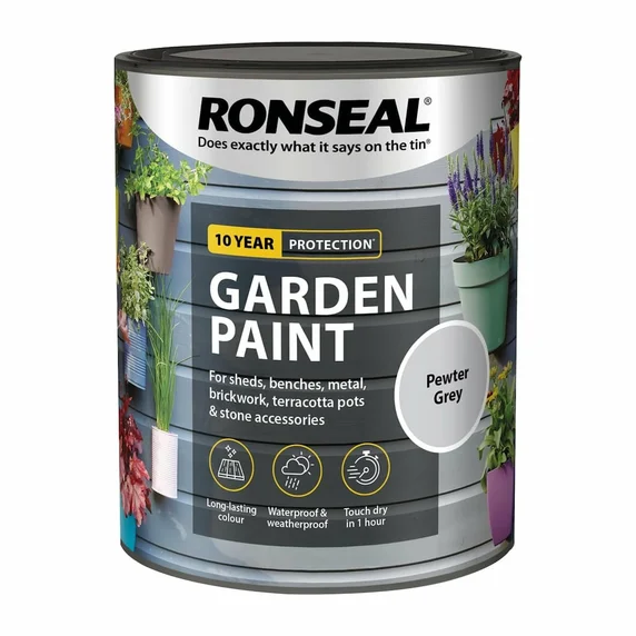 Ronseal Garden Paint - Pewter Grey 750ml - image 2