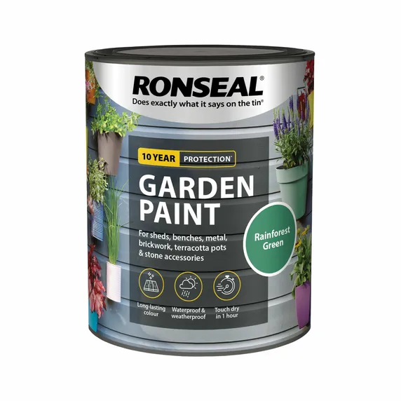 Ronseal Garden Paint - Rainforest Green 750ml - image 2