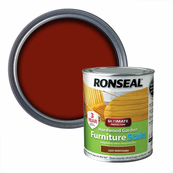 Ronseal Hardwood Furniture Stain - Deep Mahogany 750ml