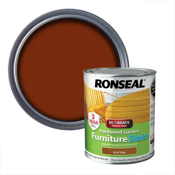 Ronseal Hardwood Furniture Stain - Rich Teak 750ml