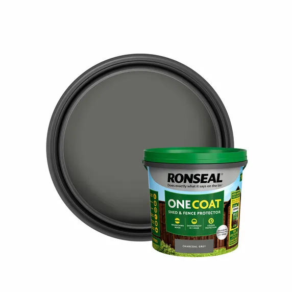 Ronseal One Coat Shed & Fence Paint - Charcoal Grey 5L - image 2
